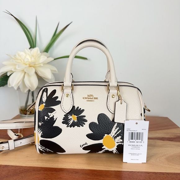 NWT Coach Mini Rowan Crossbody Bag With Floral Print - Picture 7 of 9